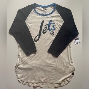 BNWT Jets Hockey 3/4 Sleeve Shirt